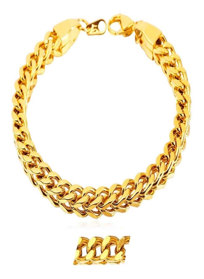 ZIVOM® 316L Stainless Steel 18K Gold Plated Wheat Design Bracelet For Men - Image 3
