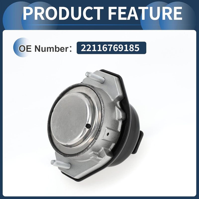 Engine Motor Mount, Engine Mounting No.22116769185 for BMW 7 Series E66 2000-2008 3.6L A/MT Rear-Wheel Drive 735Li Silver Tone, 1 Pc - Image 5
