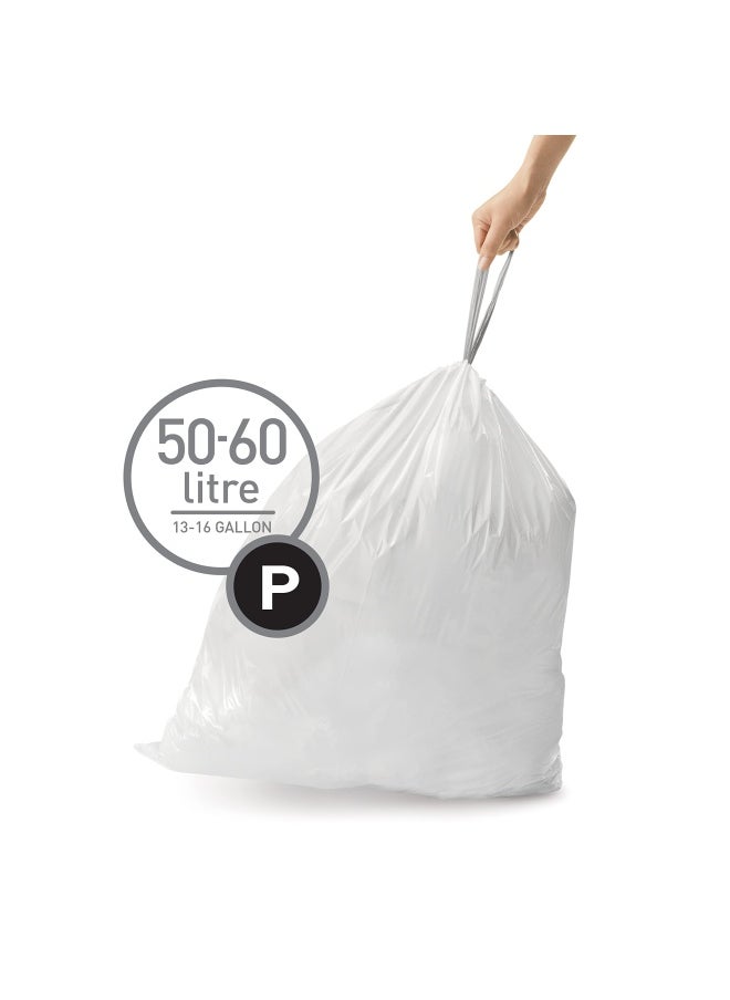 simplehuman - Cw0263 Code P Custom Fit Bin Liner Bulk Pack White Plastic 3 Pack Of 20 Total 60 Liners - Image 1