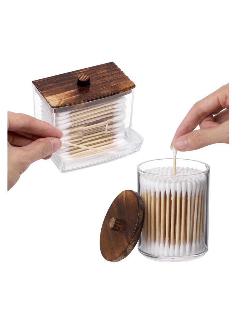 Anmi Three-Piece Pack For Storage Pharmacist Jar Organizer With Brown Wood Lid - Image 3