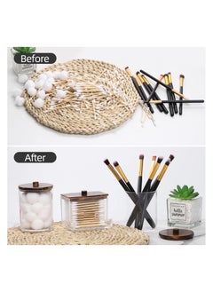 Anmi Three-Piece Pack For Storage Pharmacist Jar Organizer With Brown Wood Lid  - Image 4