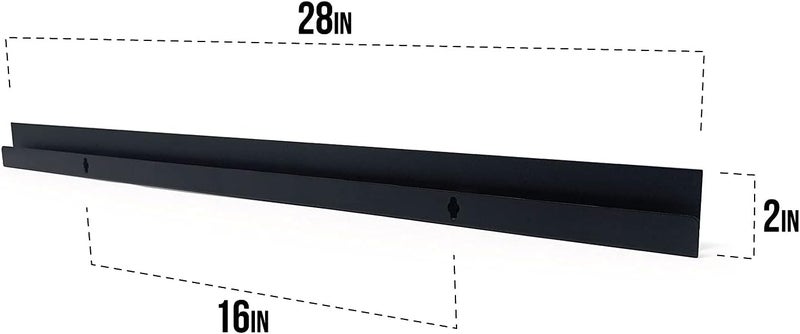 Mitus Picture Hanging System - Display Children Kid's Artwork Frame - 28" Magnetic Bar (Set of 2) Black - Image 3