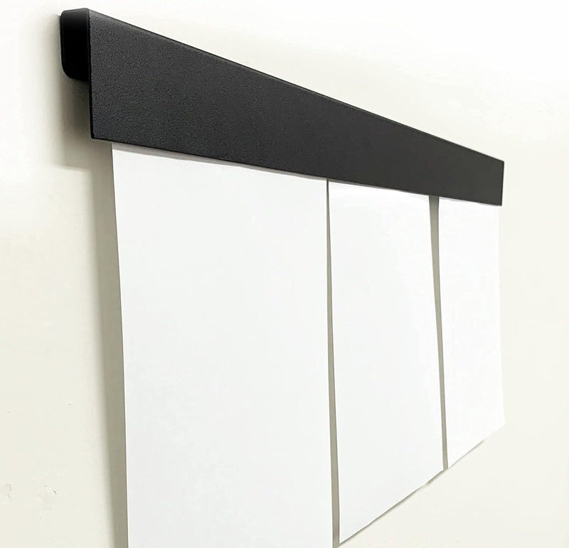 Mitus Picture Hanging System - Display Children Kid's Artwork Frame - 28" Magnetic Bar (Set of 2) Black - Image 5