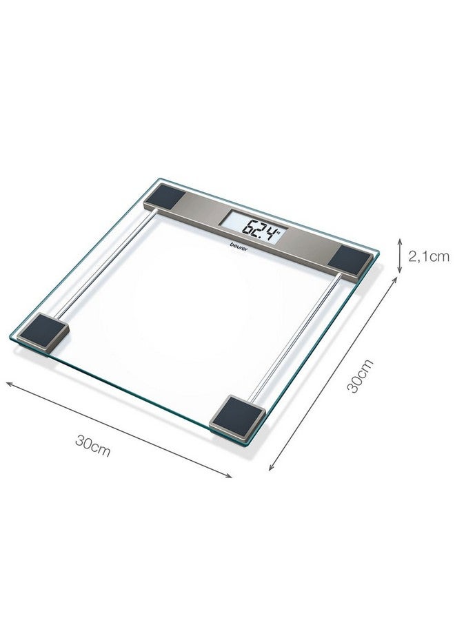 Beurer Gs 11 Glass Bathroom Weight Scale With Transparent Lcd Digital Display ,5 Years Warranty, 150 Kilograms  - Image 3