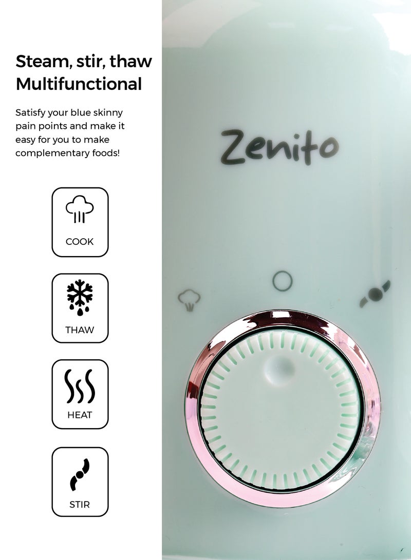 زينيث صانعة طعام أطفال متعددة الوظائف زينيتو 3×1 بخار وخلاط وهريس بدون BPA لوجبات صحية منزلية للفواكه والخضار واللحوم مثالية للاستخدام اليومي والهدايا - Image 5