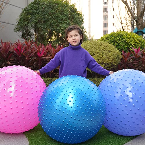 penepico Large Sensory Massage Ball for Kids 2 Pack 335 85CM Bouncy Exercise Balls for Toddlers Big Inflatable Toys with Tactile Spikes Outdoor Giant Yoga Balls Large Beach Ball BluePink - Image 1