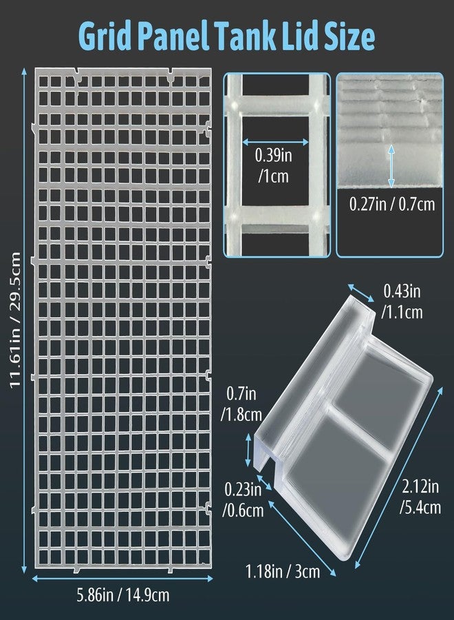 Hamiledyi Plastic Aquarium Divider with Clips Grid Panel Aquarium Lid Hood Fish Tank Divider Filter Bottom Isolation Pane Separator for Mixed Breeding(8 PCS,Transparent) - Image 3