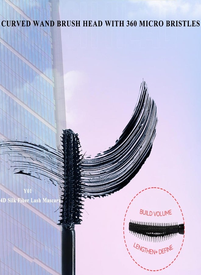 SHEEYOON Mascara Colorful Volume and Length, 4D Silk Fiber Mascara, Lengthening and Thickening No Clumping Mascara, Long Thick Smudge- Proof Eyelashes (#1 Styling Base + #3 Brown, 2 Pcs) - Image 4