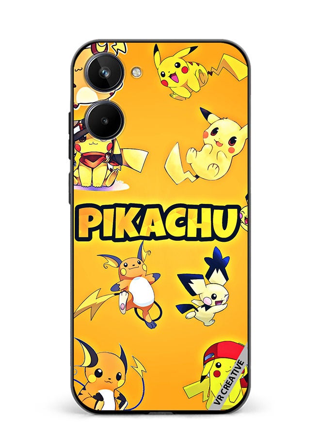 Protective Case Cover For Realme 10 Pikachu Surfing Design Multicolour