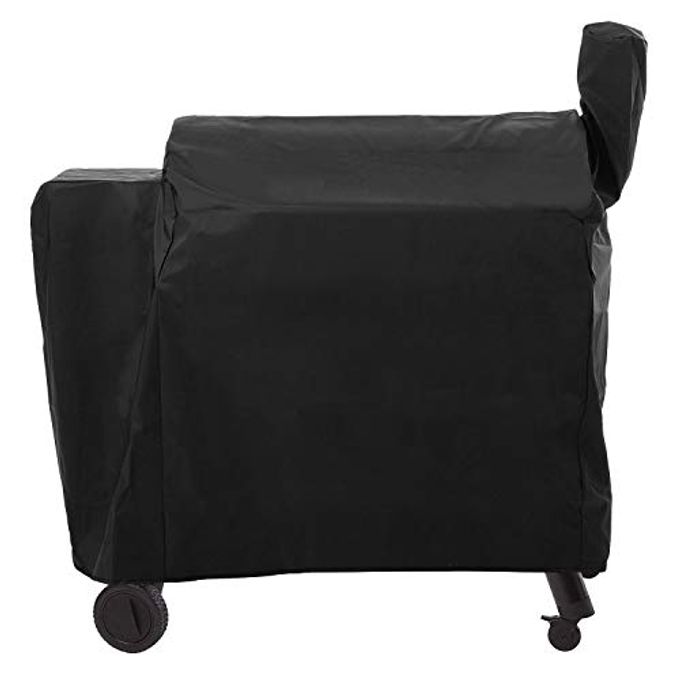 SunPatio Outdoor Heavy Duty Waterproof Grill Cover Compatible with Traeger 34 Series Wood Pellet Grill and Smoker, Texas and More, Full Length Barbecue Cover, All Weather Protection, Black
