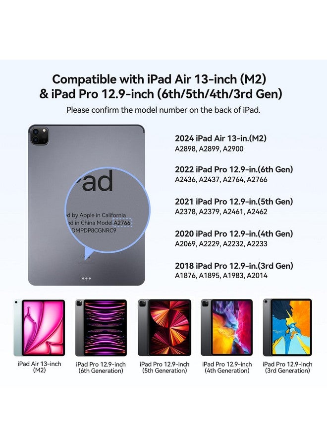 أوسدوم حافظة لوحة مفاتيح AUSDOM Magic-Style لجهاز iPad Air 13(M2) 2024 وiPad Pro 12.9 (الجيل السادس/الخامس/الرابع/الثالث)، لوحة مفاتيح لاسلكية عائمة مغناطيسية قابلة لإعادة الشحن بإضاءة خلفية مع لوحة تتبع متعددة اللمس، لون أسود  - Image 1