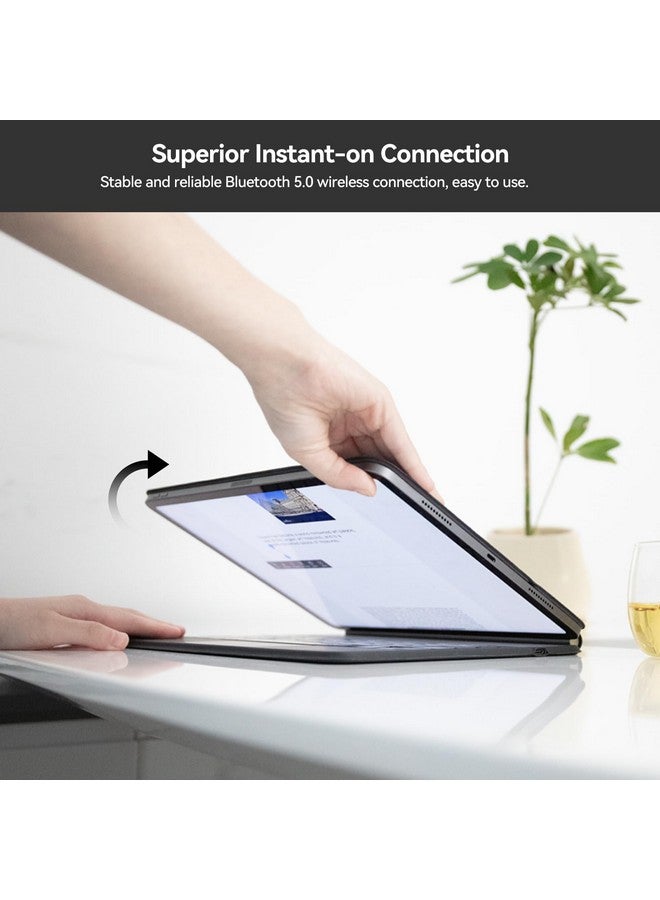 أوسدوم حافظة لوحة مفاتيح AUSDOM Magic-Style لجهاز iPad Air 13(M2) 2024 وiPad Pro 12.9 (الجيل السادس/الخامس/الرابع/الثالث)، لوحة مفاتيح لاسلكية عائمة مغناطيسية قابلة لإعادة الشحن بإضاءة خلفية مع لوحة تتبع متعددة اللمس، لون أسود  - Image 4