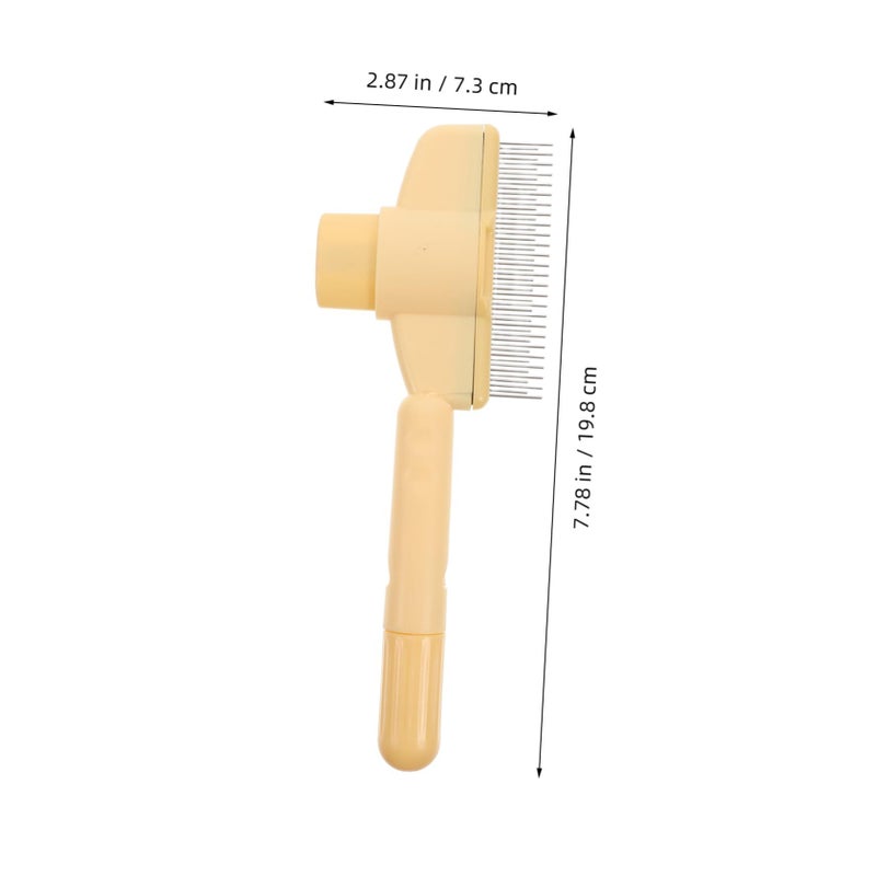مشط تنظيف الحيوانات الأليفة ذاتي التنظيف مزيل الشعر مع مقبض ergonomic للكلاب والقطط - Image 3