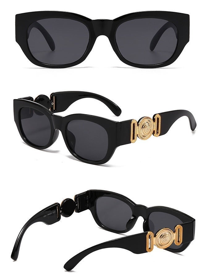 CIKJUK Rectangle Sunglasses for Women Men Retro Irregular Frame Sun Glasses Trendy Men's Women's Sunglass 90s Sun Glas Vintage Shades UV400 Protection Eyewear Black - Image 5