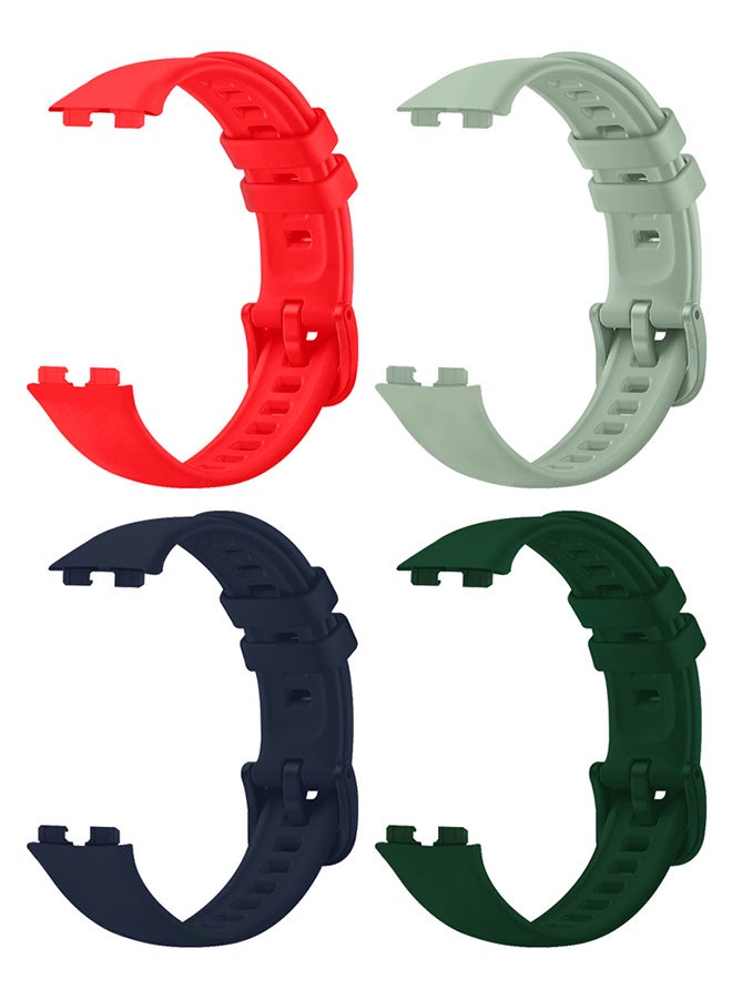 CATANES 4 Packs Of Huawei Band 8 and Band 9 Watch Band for Men Women Sport Watch Strap Lightweight Silicone Replacement Band Multicolour - Image 1