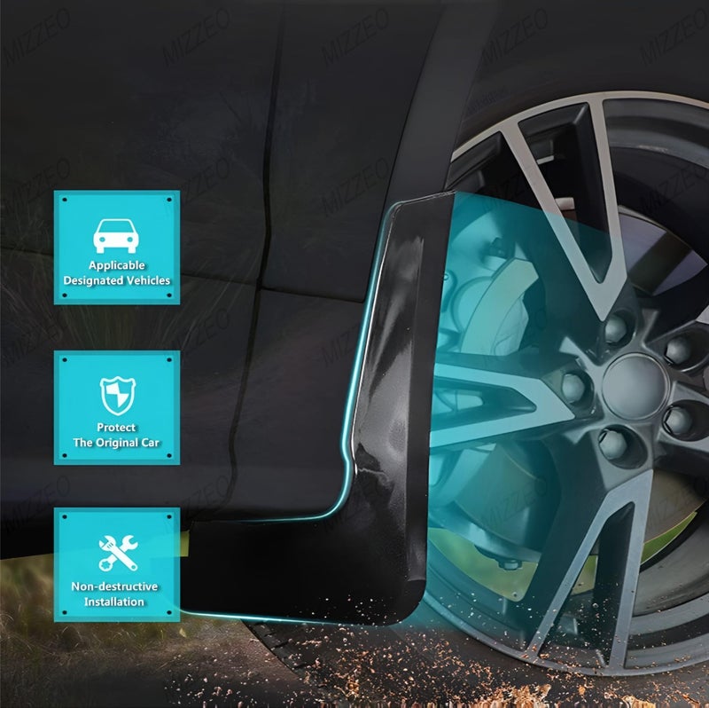 MIZZEO Front and Rear Plastic Mud Flaps, Set of 4, Compatible with S-Presso 2019-2026 - Image 3