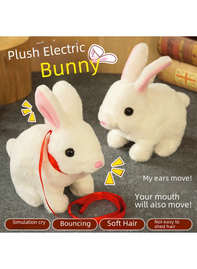 Portable Cage] Children's Electric Simulation Pet Dog Pet Plush Walking Sound-making Tail-shaking Toy-Color:Elephant (yellow) + Portable Cage + Traction Rope +6-piece Set  - Image 5