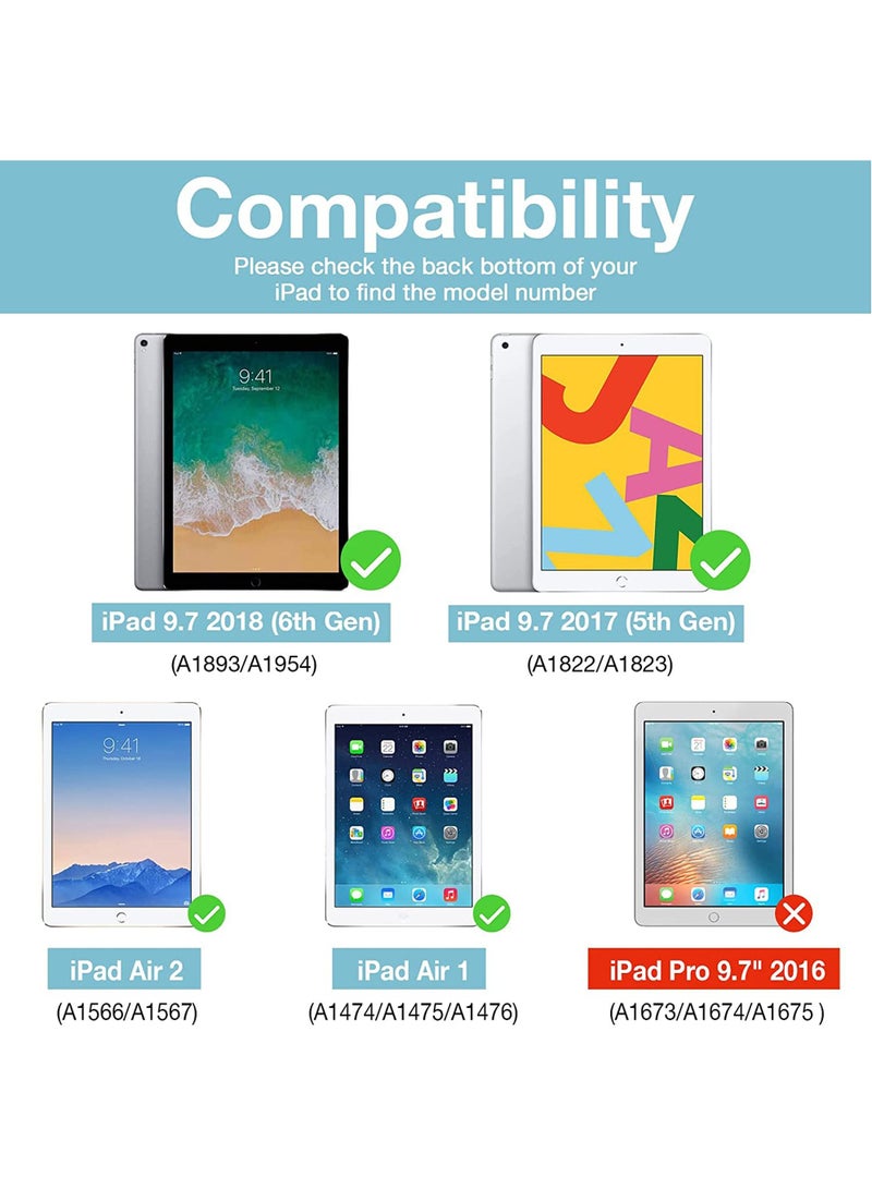 iPad 9.7 Inch Case iPad 6th 5th Generation Cases iPad Air 2, iPad Air Case Slim Soft TPU Cover Stand Smart Case for iPad 9.7 2018 2017 Model iPad Air 2 Air 1 - Image 2
