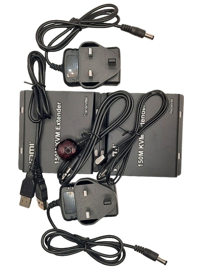 موسع HDMI 150M KVM | نقل إشارة لمسافات طويلة | يدعم USB وHDMI والأشعة تحت الحمراء | دقة 3840x2160 بتردد 30 هرتز - Image 5