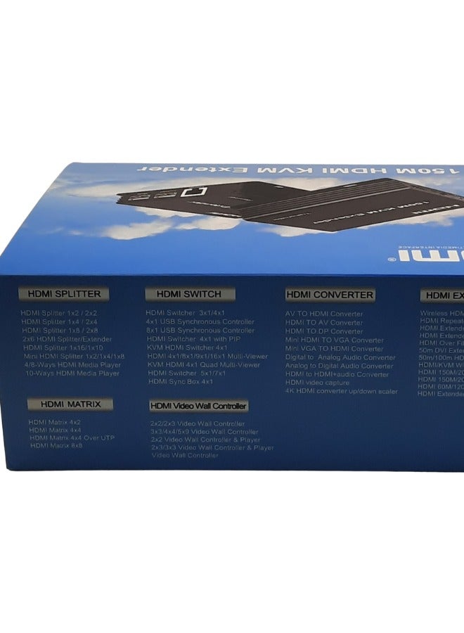 موسع HDMI 150M KVM | نقل إشارة لمسافات طويلة | يدعم USB وHDMI والأشعة تحت الحمراء | دقة 3840x2160 بتردد 30 هرتز - Image 3