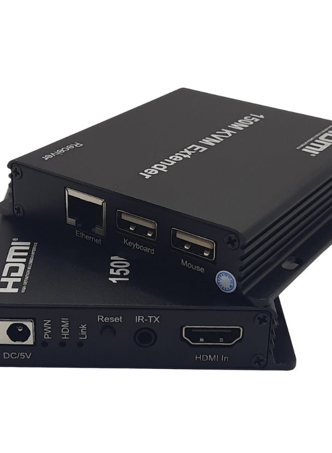 موسع HDMI 150M KVM | نقل إشارة لمسافات طويلة | يدعم USB وHDMI والأشعة تحت الحمراء | دقة 3840x2160 بتردد 30 هرتز - Image 4