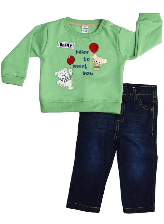 Dollar Junior Tiny Crews Baby Boys Casual T-Shirt Pant Set (KWRN10025_12-18M) Multicolour - Image 1