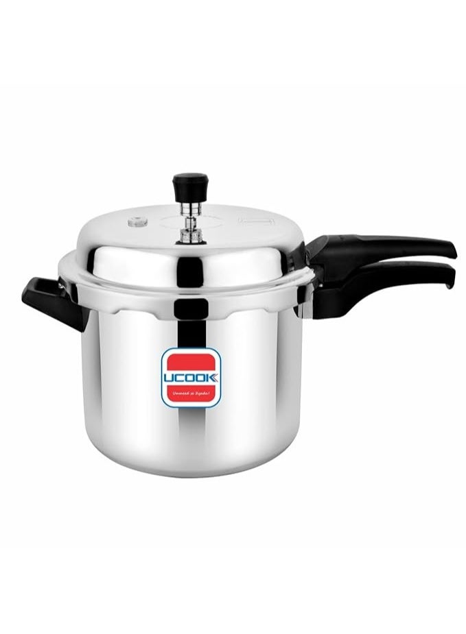 Ucook Pentola Dlx 7.5 L Tall Body Pressure Cooker (Model Pc0306) – Virgin Aluminum, Outer Safety Lid, Gas & Induction Compatible - Image 1