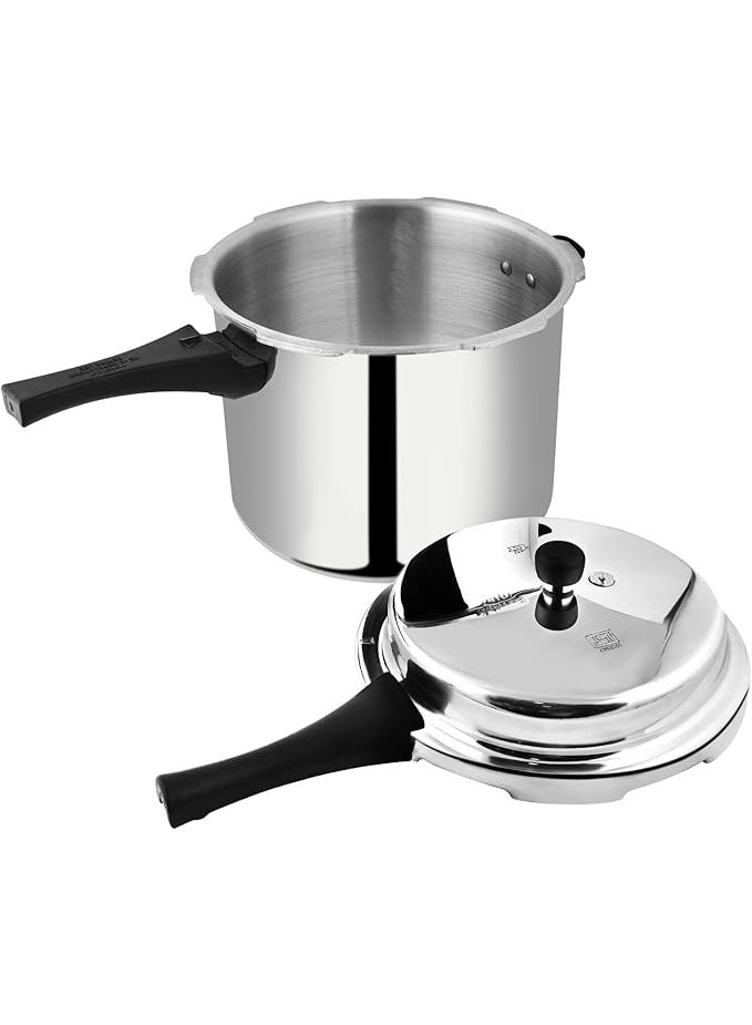 Ucook Pentola Dlx 7.5 L Tall Body Pressure Cooker (Model Pc0306) – Virgin Aluminum, Outer Safety Lid, Gas & Induction Compatible - Image 2