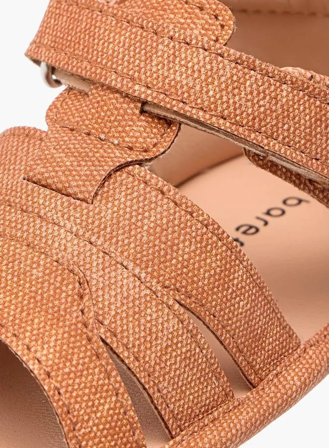 Barefeet Boys Textured Strap Sandals with Hook and Loop Closure