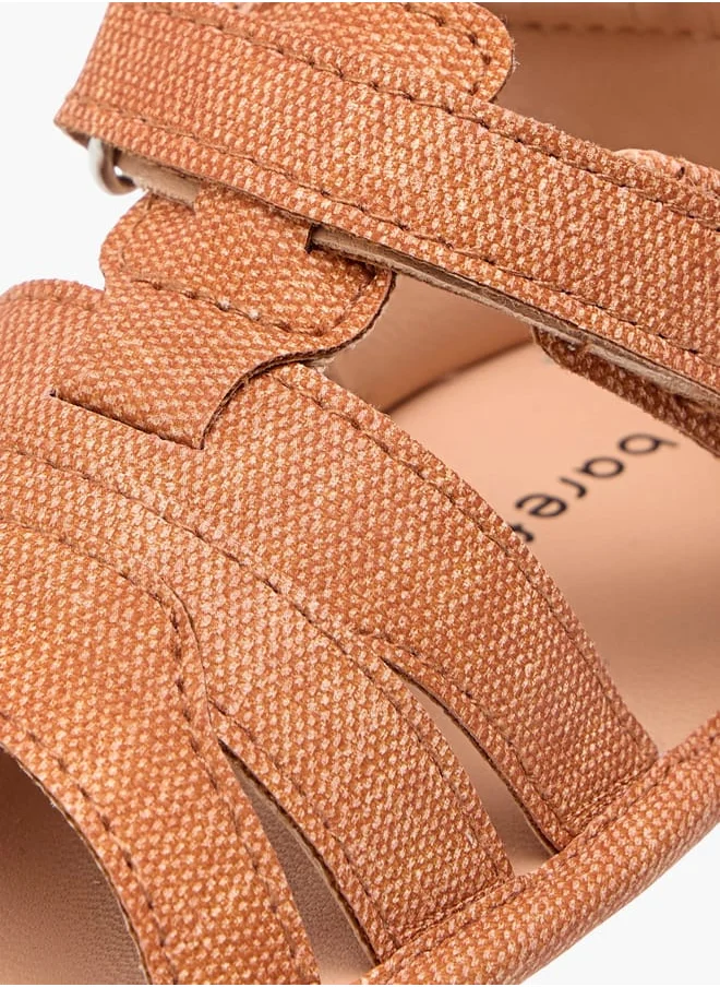 Barefeet Boys Textured Strap Sandals with Hook and Loop Closure