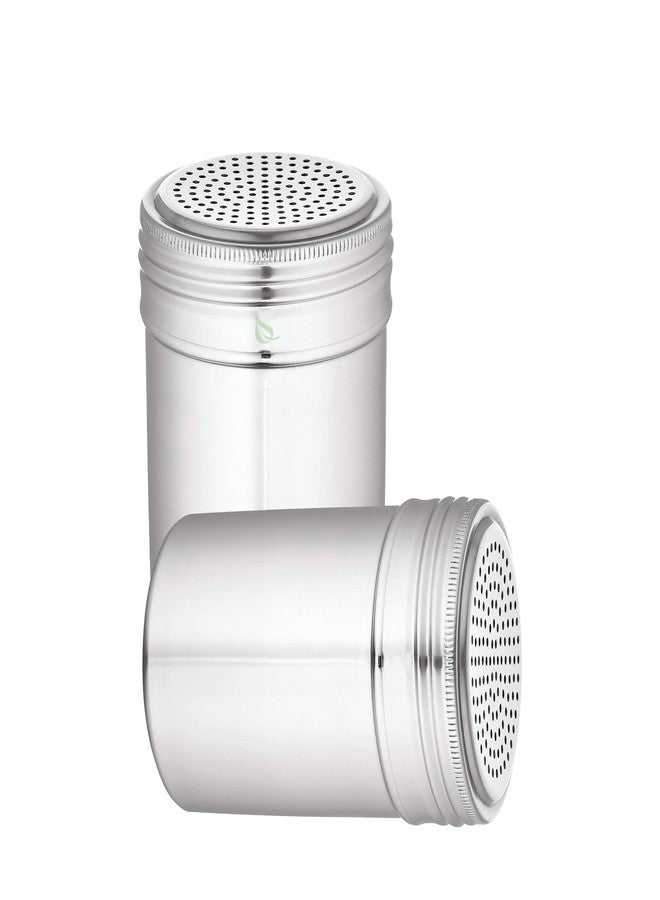 EcoQuality [1 PACK] Stainless Steel Versatile Dredge Shaker Set 10 Ounce - Salt, Pepper, Sugar, Condiments, Oregano, Spices Shaker for Restaurants, Baking, Cooking (10oz) - Image 1