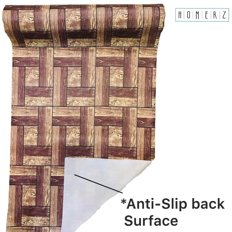 Homerz Homerz 5 Meter Length Liners for Shelves Kitchen Cabinets Wardrobe Liners for Shelves in Kitchen Waterproof Shelves Covers Sheets for Kitchen brownc  - Image 4