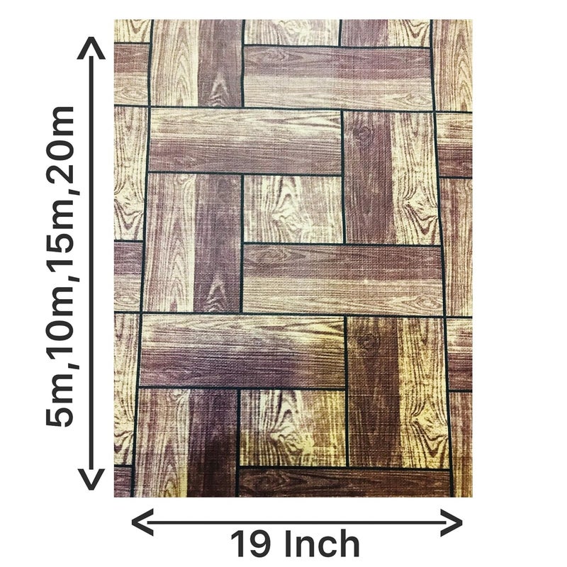 Homerz Homerz 5 Meter Length Liners for Shelves Kitchen Cabinets Wardrobe Liners for Shelves in Kitchen Waterproof Shelves Covers Sheets for Kitchen brownc  - Image 3