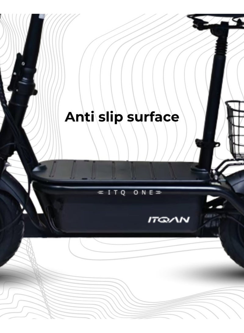 كاميل دراجة كهربائية ITQ-1 Pro للبالغين، بقدرة 350 واط، إطارات مقاس 10 بوصة، مدى يصل إلى 55 كم، مزودة بمرايا وسلة، باللون الأسود. - Image 4