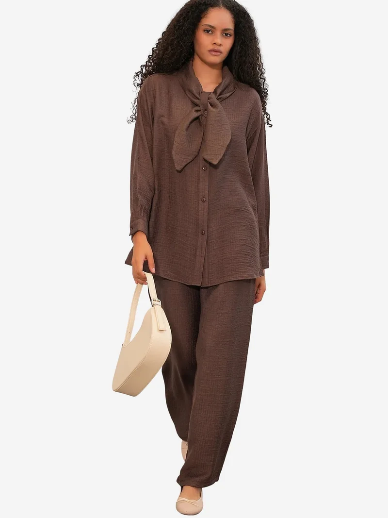 Big Dart BDART Textured Shirt And Wide-Leg Trouser Set