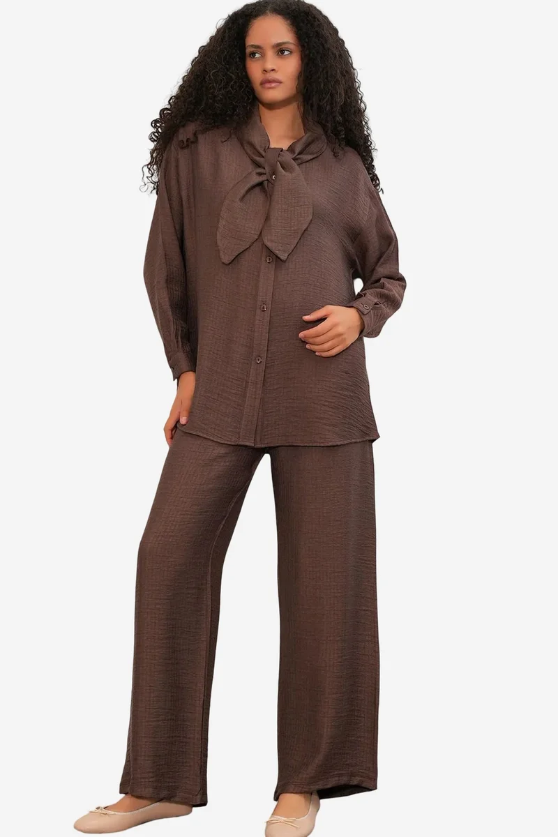 بيغ دارت BDART Textured Shirt And Wide-Leg Trouser Set