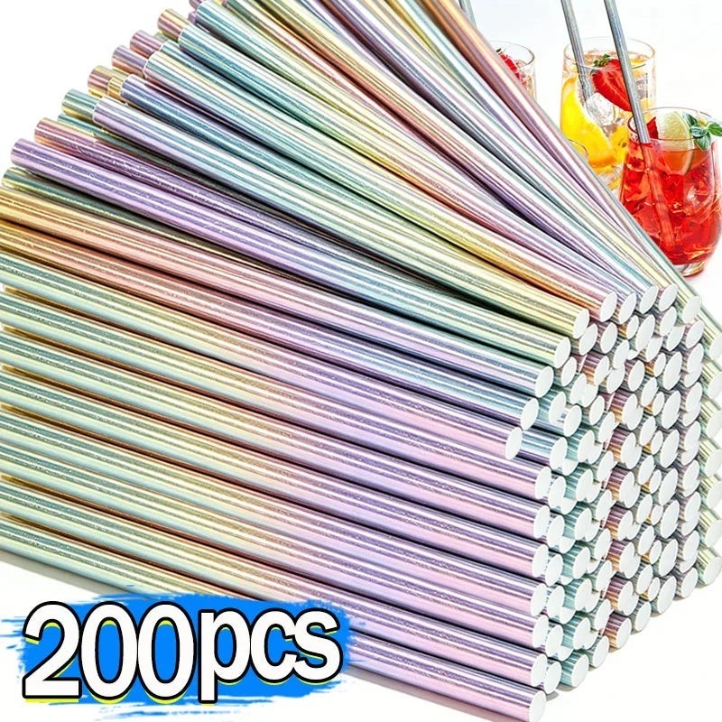 Wholesale Disposable Paper Laser Straws Drinking Party Straws Cocktail Beverages Juice for Home Birthday Party Wedding Supplies - Image 3