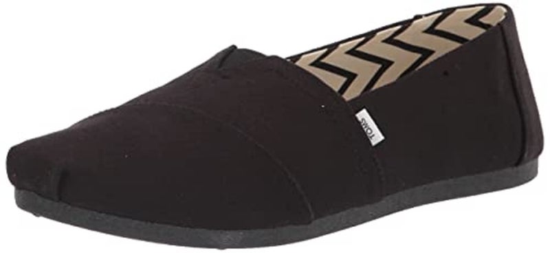TOMS تومز للنساء، أحذية ألبرغاتا المعاد تدويرها، أسود صلب 11 م - Image 1