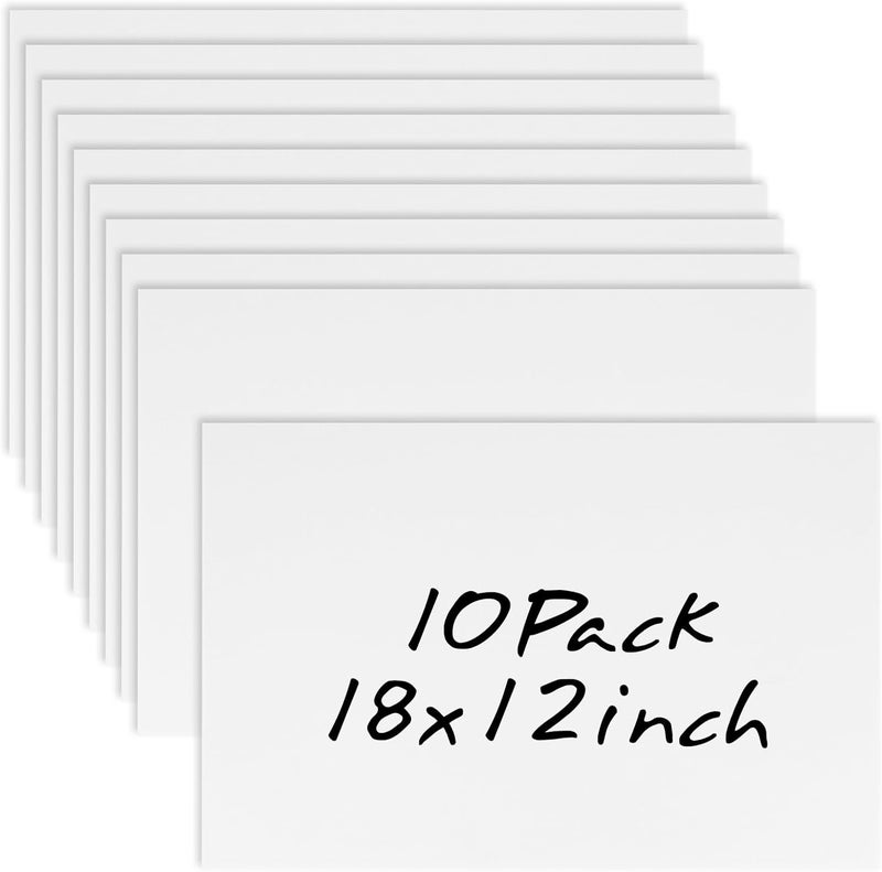 Newflager 10 Pack 18'' x 12'' White Corrugated Plastic Sign Blank Board Double Sided for Garage Sale, Rent, Birthday Party, Guidepost Decorations - Image 1