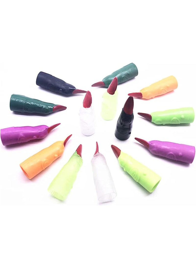 Brain Giggles BrainGiggles 10pcs Witch Fake Finger Nails for Halloween Costume Party Favors (Multicolour) - Image 1