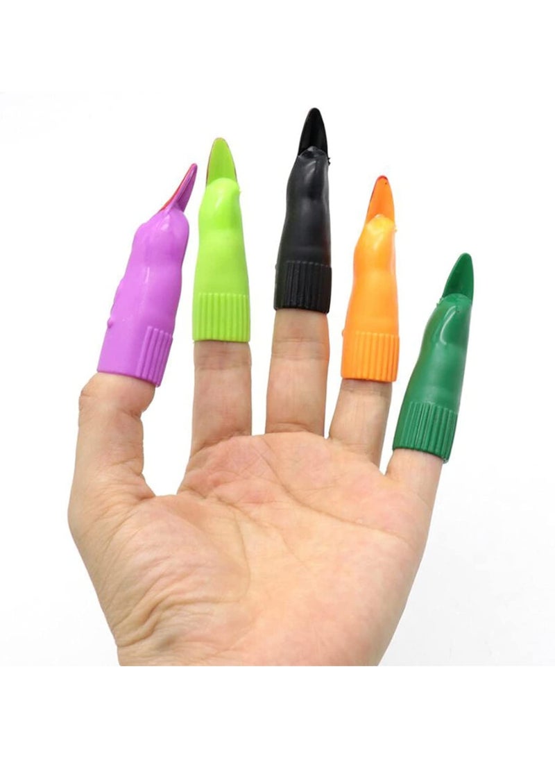 Brain Giggles BrainGiggles 10pcs Witch Fake Finger Nails for Halloween Costume Party Favors (Multicolour) - Image 4