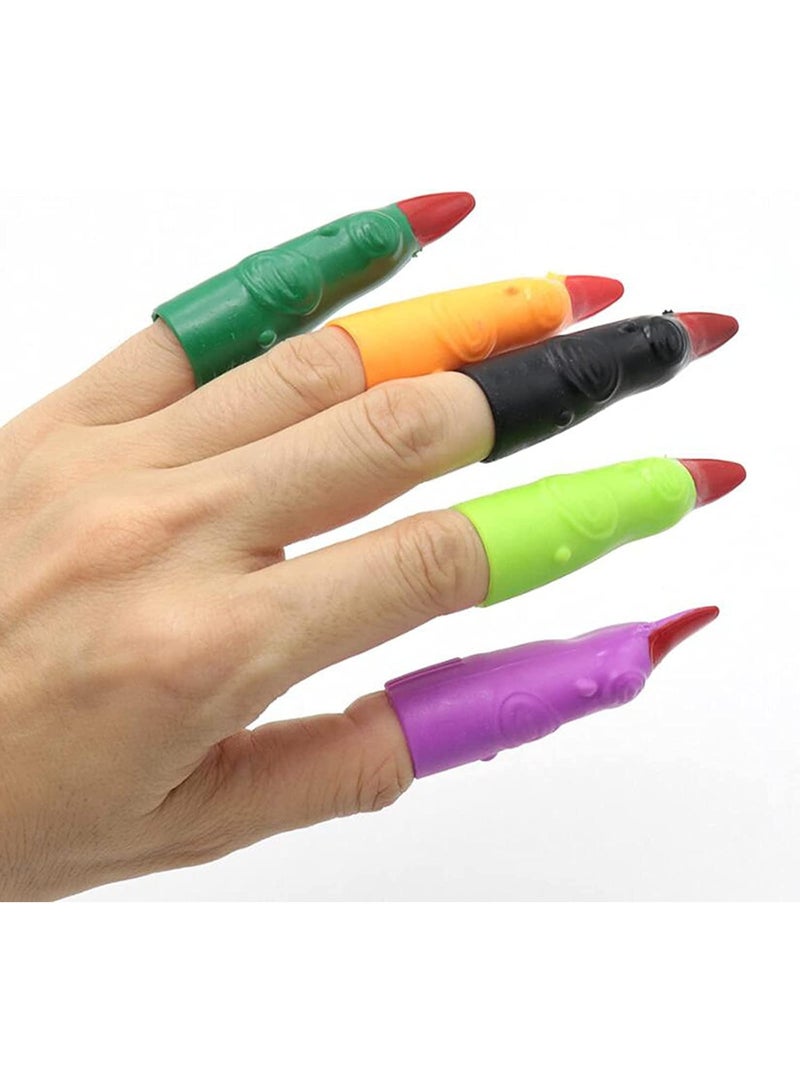 Brain Giggles BrainGiggles 10pcs Witch Fake Finger Nails for Halloween Costume Party Favors (Multicolour) - Image 3