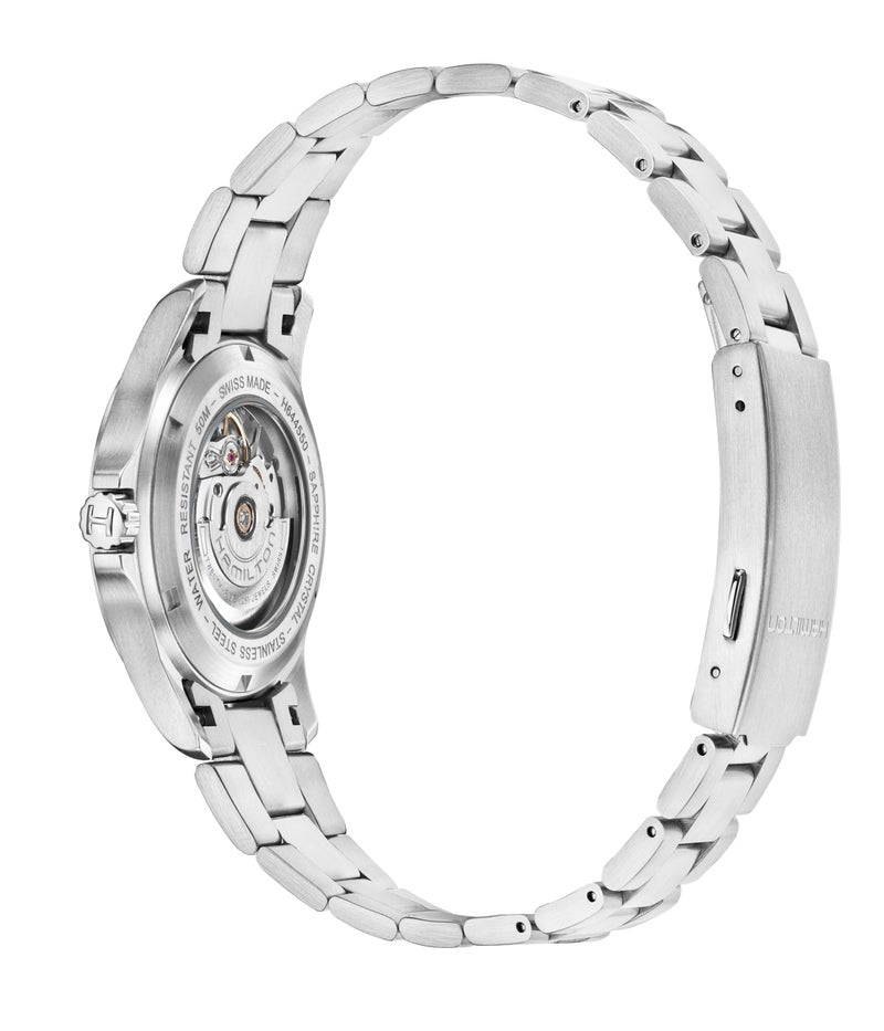 Hamilton Watch Khaki Field King Auto | Swiss Made | 40mm Stainless Steel Case | Black Dial Analog Watch | Silver Stainless Steel Bracelet (Model: H64455133) - Image 3