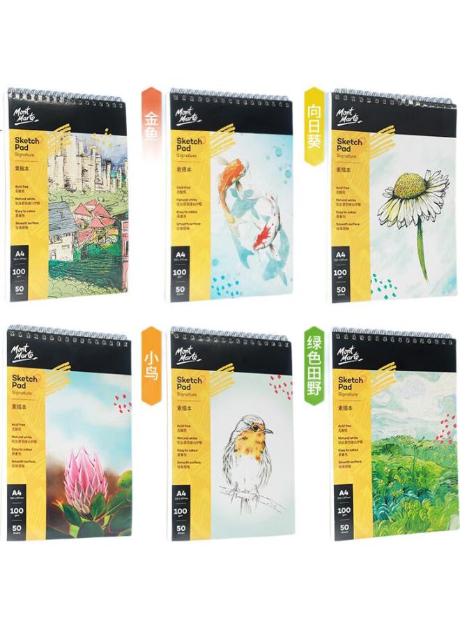 Mont Marte Mengmate Sketch Pad, A4 Sketch Paper, Thickened Drawing Book, Pencil And Charcoal Drawing Paper, Art Doodle Paper, Goldfish Style, Msb0085B, Sketching, Marker Drawing - Image 3