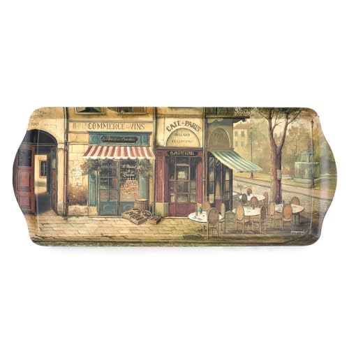 Pimpernel Parisian Scenes Melamine Rectangular Tray – (15.25" x 6.5") Paris Street Inspired Decorative Platter, Durable Lightweight Design for Kitchen Display & Holiday Entertaining - Image 1