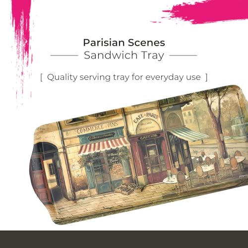 Pimpernel Parisian Scenes Melamine Rectangular Tray – (15.25" x 6.5") Paris Street Inspired Decorative Platter, Durable Lightweight Design for Kitchen Display & Holiday Entertaining - Image 2