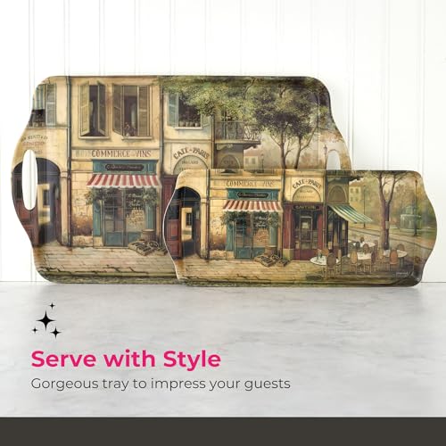 Pimpernel Parisian Scenes Melamine Rectangular Tray – (15.25" x 6.5") Paris Street Inspired Decorative Platter, Durable Lightweight Design for Kitchen Display & Holiday Entertaining - Image 4