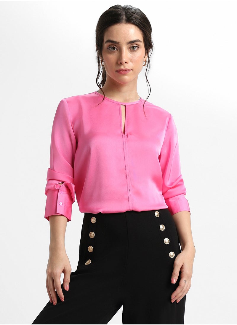 Dennis Lingo Pink Regular Top for Women - Elegant, Lightweight  - Image 2
