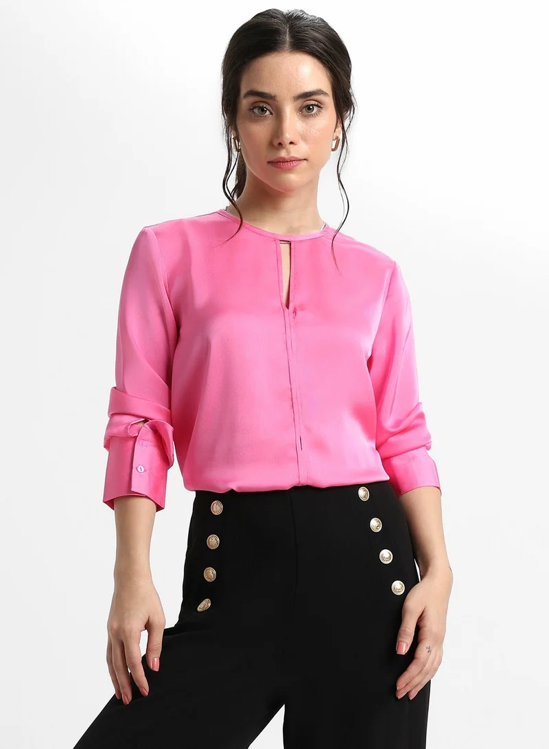 Dennis Lingo Pink Regular Top for Women - Elegant, Lightweight