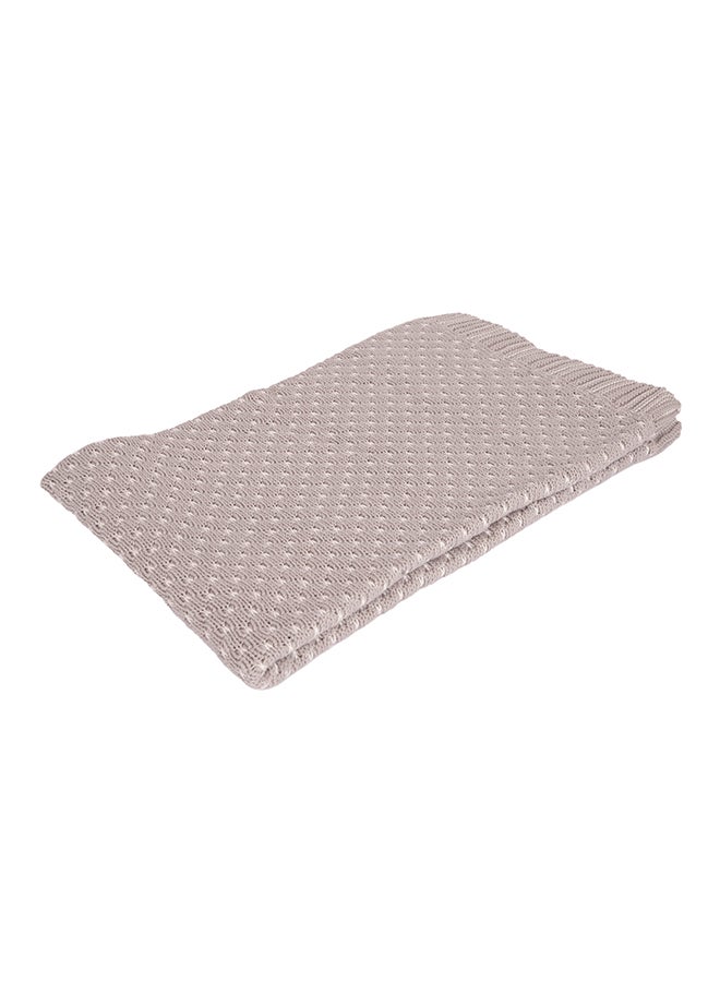Alina Blanket 100% Cotton Knitted (Rapsodia Light Grey-Naturall ) - Image 2